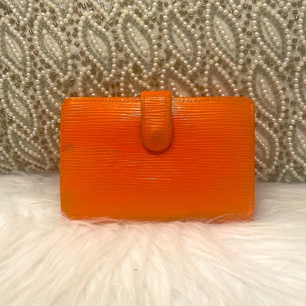 Louis Vuitton Orange Epi Leather Compact Wallet